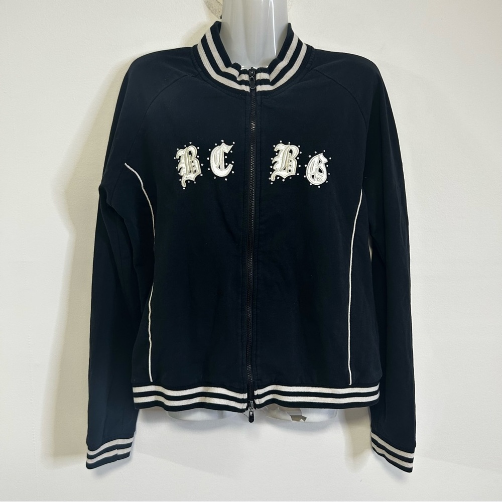 ◾️Y2K BCBG MaxAzria Logo Rhinestone Zip Up Number 3 Tracksuit Jacket